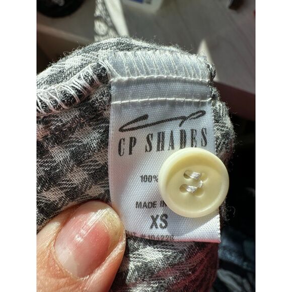 CP SHADES Michelle Grey Yellow Plaid Collared Button Front Maxi Dress Size M - Picture 9 of 9